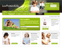 Tablet Screenshot of lowprotein4life.co.nz